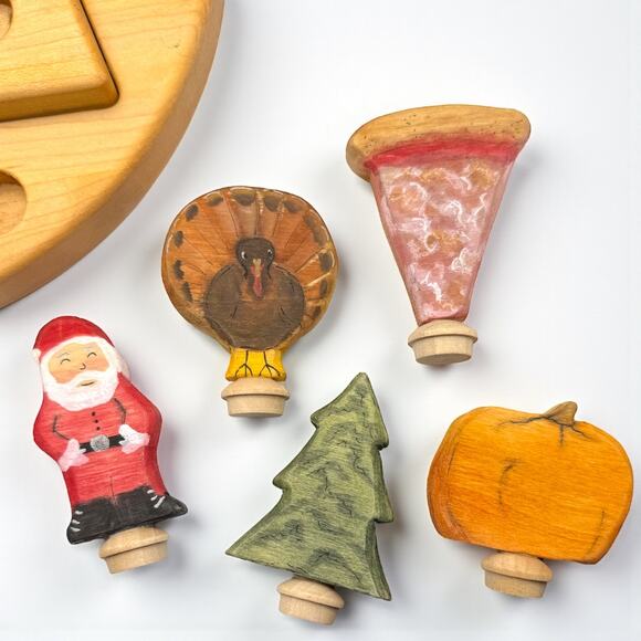 Waldorf Celebration Ring Grimms Beeswax Candles Hand Made Painted Lot - Picture 3 of 8